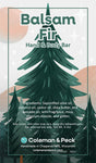 Balsam fir ingredient card featuring a cartoon balsam tree.