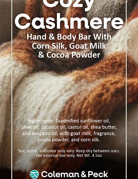 Cozy Cashmere ingredient card, featuring a couch with a cashmere throw.