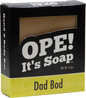 Front view of Dad Bod soap box