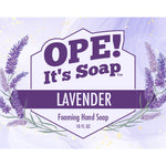 Lavender soap label graphic showing sprigs of lavender