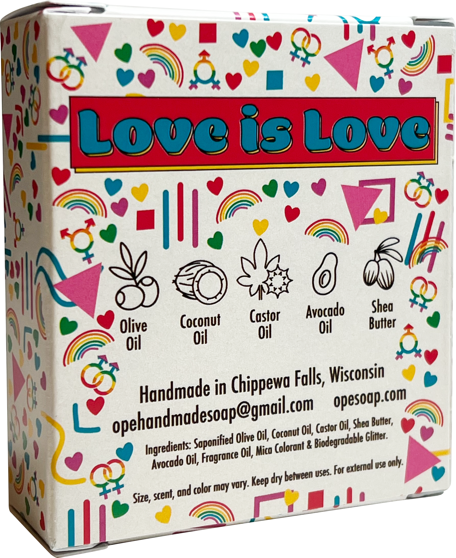 Back view of Love is Love soap box