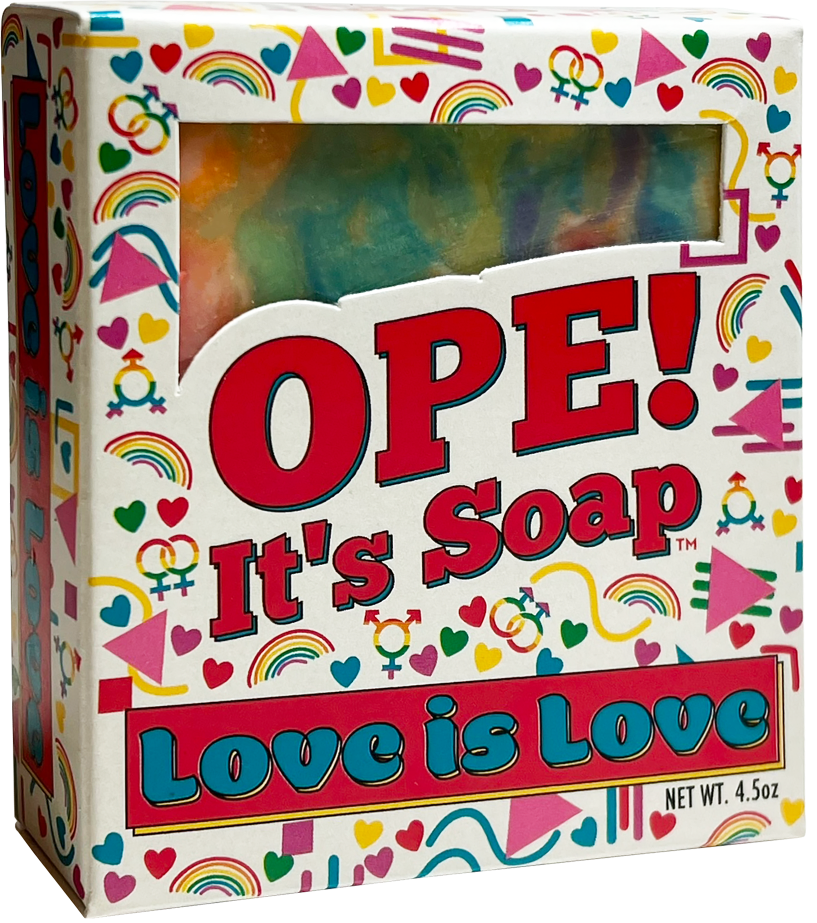 Front view of Love Is Love soap box