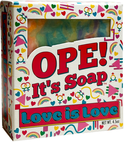 Front view of Love Is Love soap box