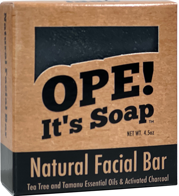 Front view of Natural Facial Bar soap box