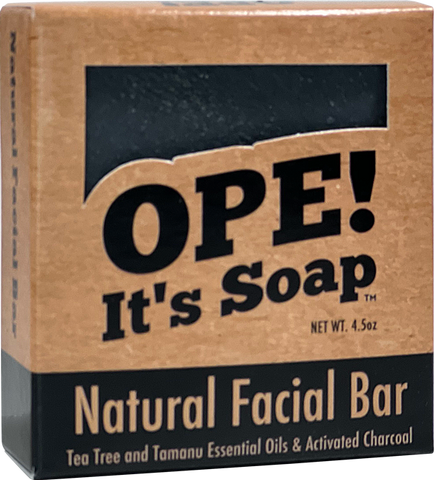 Front view of Natural Facial Bar soap box