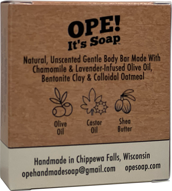 Back view of Gentle Body Bar soap box