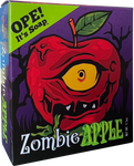 Front view of the Zombie Apple soap box, featuring a zombified apple.